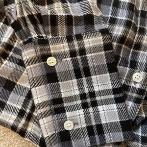 Something Navy flannel-print blouse